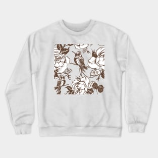 pattern with birds and flowers Crewneck Sweatshirt